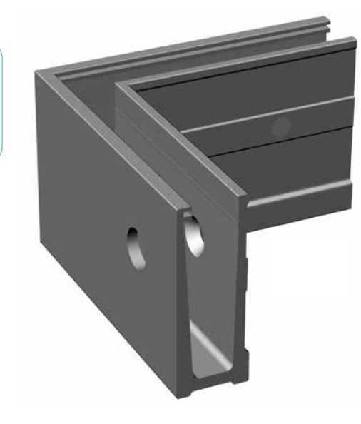 Rail aluminium pour garde corps en verre fixation au sol