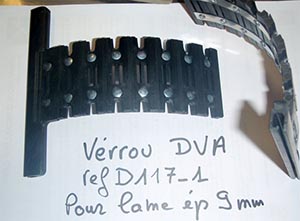 Verrou Deprat lame 9 mm Verrou DVA réf D117-1 pour lame épaisseur 9 mm