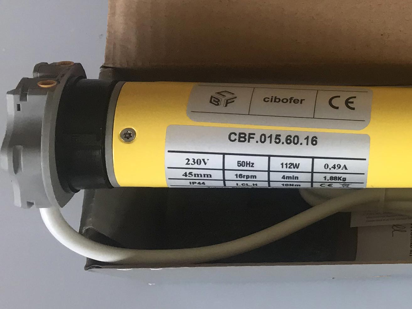 Moteur tubulaire Cibofer CBF 0.15 Force 10 Nm compatible avec d'autres modèles de moteurs