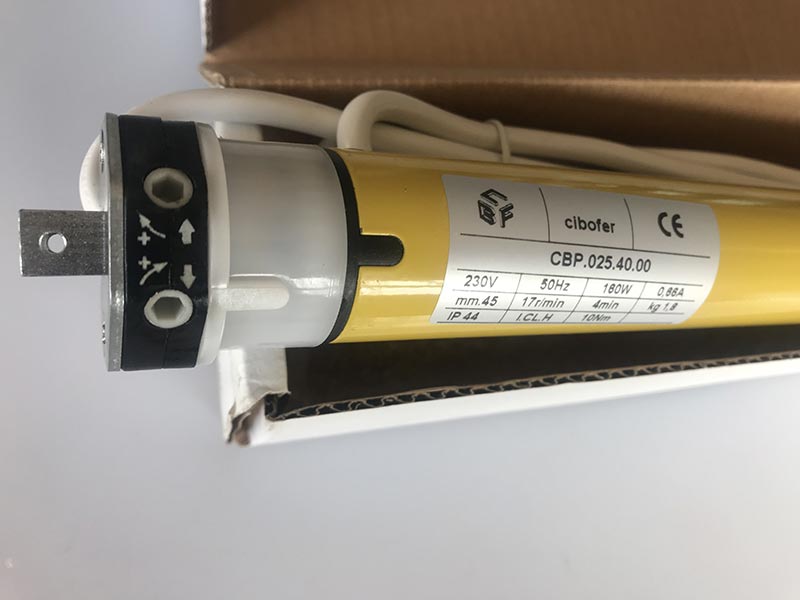 Moteur tubulaire CBP 0.25 Cibofer force 10Nm Avec jeu de bagues pour tubes octogonaux